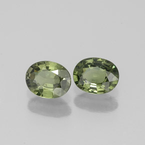 캐럿 천연 그린 사파이어 보석, 타원형 컷, 4.9×3.9 mm, VVS