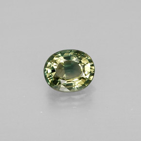 0.46캐럿 천연 그린 사파이어, 타원형 컷, 5×4.1 mm, VVS