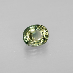 0.46캐럿 천연 그린 사파이어, 타원형 컷, 5×4.1 mm, VVS