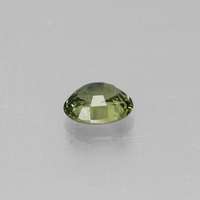 0.46캐럿 천연 그린 사파이어, 타원형 컷, 5×4.1 mm, VVS