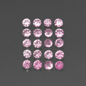 캐럿 천연 핑크 사파이어 보석, 라운드 컷, 2.45 mm, VVS-VS