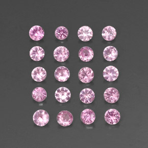 캐럿 천연 핑크 사파이어 보석, 라운드 컷, 2.35 mm, VVS-VS