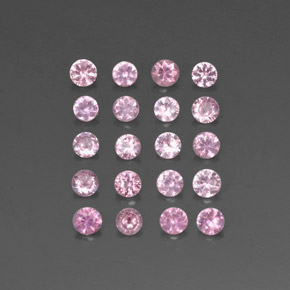 캐럿 천연 핑크 사파이어 보석, 라운드 컷, 2.75 mm, VVS-VS