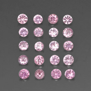 캐럿 천연 핑크 사파이어 보석, 라운드 컷, 2.75 mm, VVS-VS