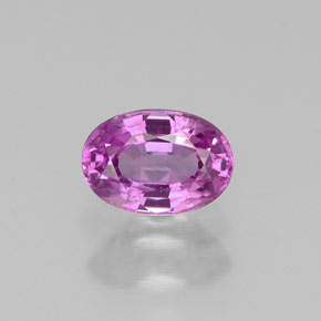 0.72캐럿 천연 핑크빛 퍼플 사파이어, 타원형 컷, 6×4.2 mm, VS