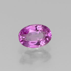 0.72캐럿 천연 핑크빛 퍼플 사파이어, 타원형 컷, 6×4.2 mm, VS