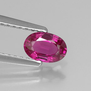 0.56캐럿 천연 핑크빛 퍼플 사파이어, 타원형 컷, 6.1×4.2 mm, VVS