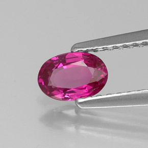 0.56캐럿 천연 핑크빛 퍼플 사파이어, 타원형 컷, 6.1×4.2 mm, VVS