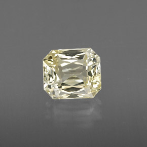 1.46캐럿 천연 라이트 옐로우 사파이어, 에메랄드 컷, 6.3×5.5 mm, VVS