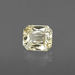1.46캐럿 천연 라이트 옐로우 사파이어, 에메랄드 컷, 6.3×5.5 mm, VVS