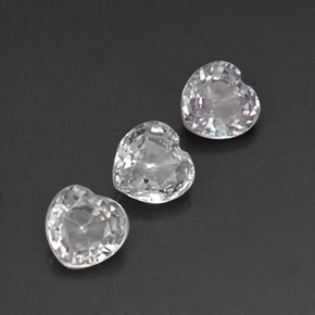 캐럿 천연 화이트 사파이어 보석, 하트 모양, 4.2×4.1 mm, VVS