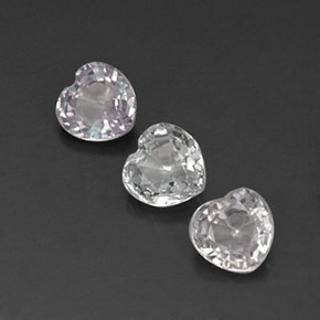 캐럿 천연 화이트 사파이어 보석, 하트 모양, 4.2×4.1 mm, VVS