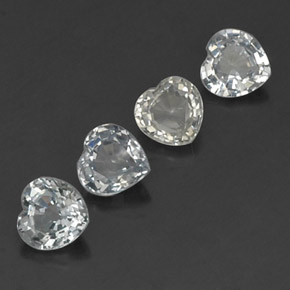 캐럿 천연 화이트 사파이어 보석, 하트 모양, 4.6×4.6 mm, VVS