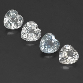 1.23캐럿 천연 푸르스름한 화이트 사파이어 보석, 하트 모양, 4×3.9 mm, VVS-VS
