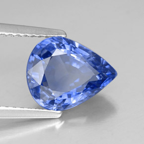 3.07캐럿 천연 블루 사파이어, 배 모양, 10.2×8.3 mm, VS-SI