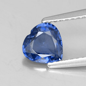 1.06캐럿 천연 블루 사파이어, 하트 모양, 6.4×6.3 mm, VVS
