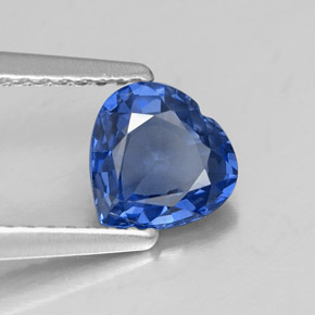 1.06캐럿 천연 블루 사파이어, 하트 모양, 6.4×6.3 mm, VVS
