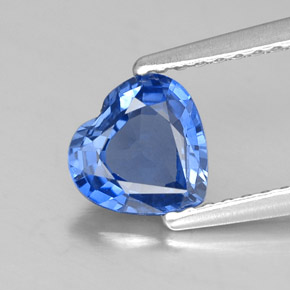 1.05캐럿 천연 블루 사파이어, 하트 모양, 6.5×6.3 mm, VS