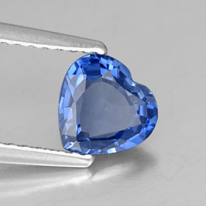 1.05캐럿 천연 블루 사파이어, 하트 모양, 6.5×6.3 mm, VS