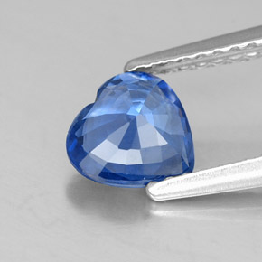 1.05캐럿 천연 블루 사파이어, 하트 모양, 6.5×6.3 mm, VS