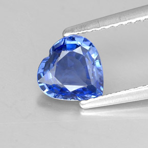 1.12캐럿 천연 블루 사파이어, 하트 모양, 6.6×6.6 mm, VVS