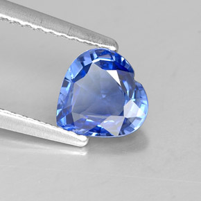 1.12캐럿 천연 블루 사파이어, 하트 모양, 6.6×6.6 mm, VVS