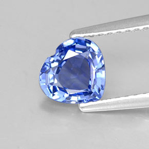 1.15캐럿 천연 블루 사파이어, 하트 모양, 6.7×6.3 mm, VVS