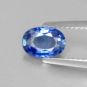 0.95캐럿 천연 블루 사파이어, 타원형 컷, 7.1×5.1 mm, VVS-VS