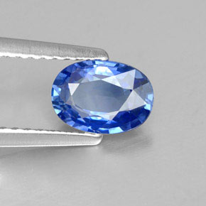 0.95캐럿 천연 블루 사파이어, 타원형 컷, 7.1×5.1 mm, VVS-VS