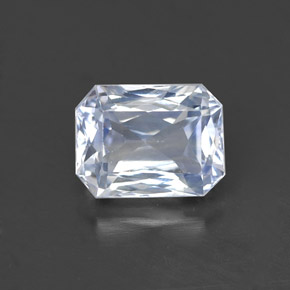 1.51캐럿 천연 푸르스름한 화이트 사파이어, 에메랄드 컷, 7×5.3 mm, VS