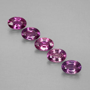 캐럿 천연 퍼플 사파이어 보석, 타원형 컷, 5.9×4.1 mm, VVS-VS