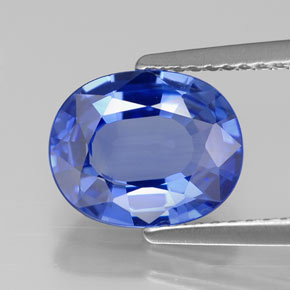 2.73캐럿 천연 블루 사파이어, 타원형 컷, 9.7×7.9 mm, VVS