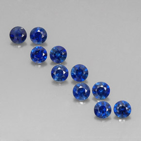 캐럿 천연 딥 블루 사파이어 보석, 라운드 컷, 2.94 mm, VVS-VS