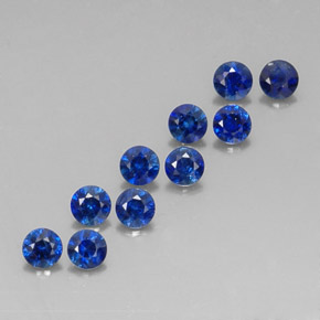 캐럿 천연 딥 블루 사파이어 보석, 라운드 컷, 2.94 mm, VVS-VS
