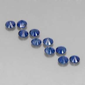 캐럿 천연 딥 블루 사파이어 보석, 라운드 컷, 2.94 mm, VVS-VS