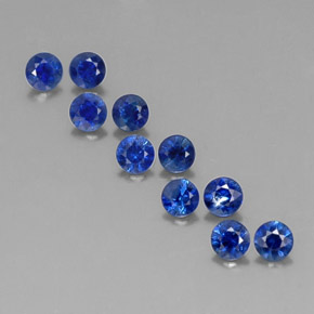 캐럿 천연 딥 블루 사파이어 보석, 라운드 컷, 2.94 mm, VVS-VS