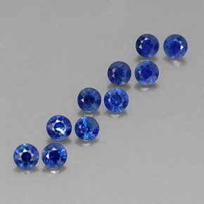 캐럿 천연 딥 블루 사파이어 보석, 라운드 컷, 2.94 mm, VVS-VS