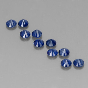 캐럿 천연 딥 블루 사파이어 보석, 라운드 컷, 2.94 mm, VVS-VS