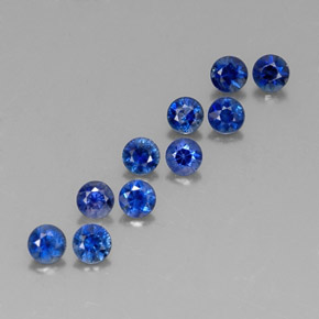 캐럿 천연 딥 블루 사파이어 보석, 라운드 컷, 2.94 mm, VVS-VS