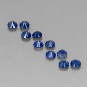 캐럿 천연 딥 블루 사파이어 보석, 라운드 컷, 2.94 mm, VVS-VS
