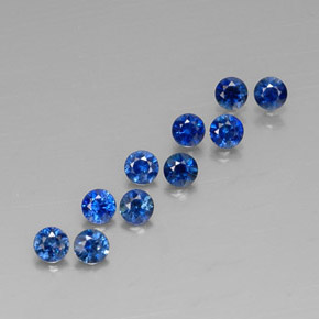 캐럿 천연 딥 블루 사파이어 보석, 라운드 컷, 3.00 mm, VVS-VS