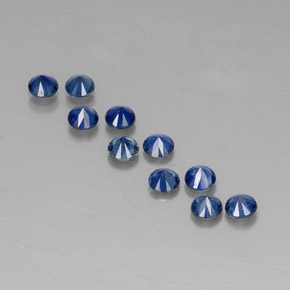 캐럿 천연 딥 블루 사파이어 보석, 라운드 컷, 3.00 mm, VVS-VS