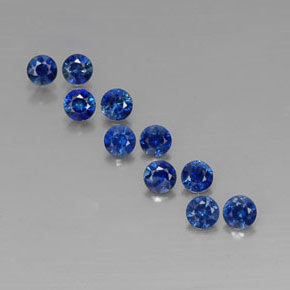 캐럿 천연 딥 블루 사파이어 보석, 라운드 컷, 3.05 mm, VVS-VS