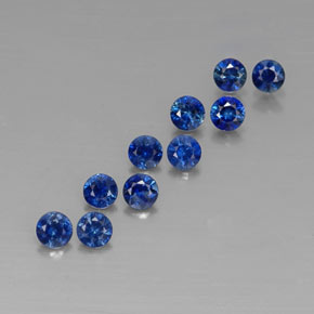 캐럿 천연 딥 블루 사파이어 보석, 라운드 컷, 3.05 mm, VVS-VS