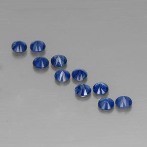 캐럿 천연 딥 블루 사파이어 보석, 라운드 컷, 3.05 mm, VVS-VS