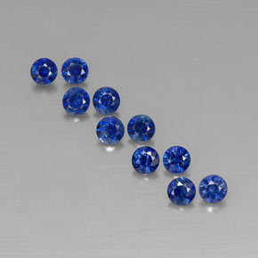 캐럿 천연 딥 블루 사파이어 보석, 라운드 컷, 2.97 mm, VVS-VS