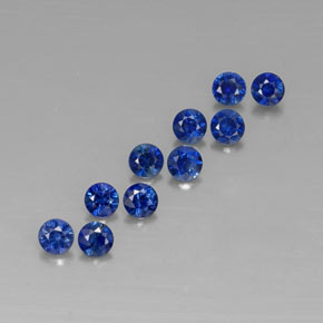 캐럿 천연 딥 블루 사파이어 보석, 라운드 컷, 2.97 mm, VVS-VS
