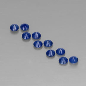 캐럿 천연 딥 블루 사파이어 보석, 라운드 컷, 2.97 mm, VVS-VS