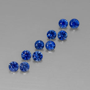캐럿 천연 딥 블루 사파이어 보석, 라운드 컷, 3.04 mm, VVS-VS