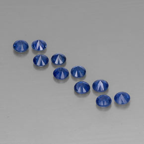 캐럿 천연 딥 블루 사파이어 보석, 라운드 컷, 3.04 mm, VVS-VS